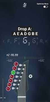 7th string guitar tuner, Drop A tuning : A E A D G B E #guitartuner #guitartutorial