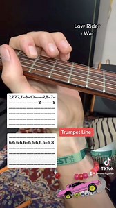 3.2K views · 51 reactions | A seirousky funky bass line and trumpet line played on guitar. #lowrider #war #guitartabs #fypシ #fy | Jamparkguitar | Facebook