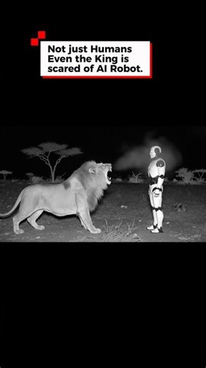 Lion vs. AI Robot: The Ultimate Standoff #viral #shorts
