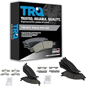 TRQ Front and Rear Brake Pads Ceramic Compatible with 2002-2004 Dodge Ram 1500
