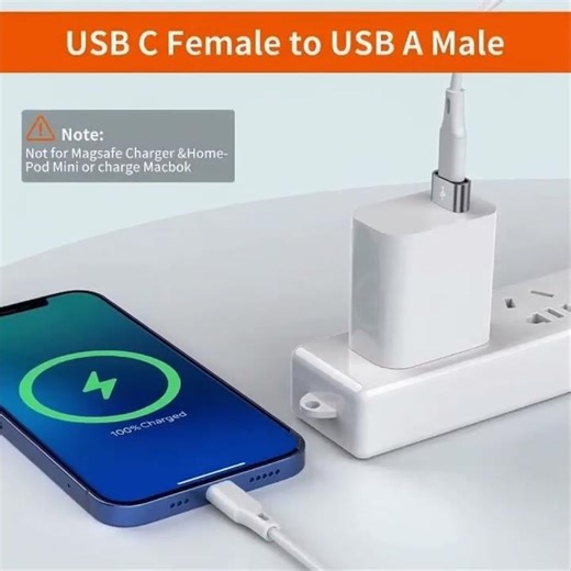 Paquete de 4 adaptadores USB C hembra A USB macho, convertidor de