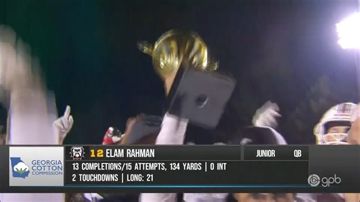 4.6K views · 14 reactions | After their HUGE region win over the Blue Devils, a gatorade soaked Jon Nelson caught up with North Gwinnett Football Association head coach Eric Godfree and our Georgia Cotton Commission Player of the Game, Elam Raham. He finished the night with 134 yards in the air for two touchdowns . Sponsored by Johnny's New York Style Pizza 欄 | GPB Sports | Facebook
