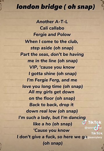 Fergie London Bridge Lyrics