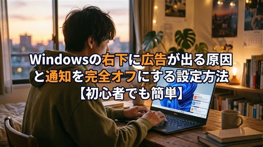 Windowsの右下に広告が出る原因と通知を完全オフにする設定方法【初心者でも簡単】