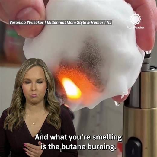 PSA: ❄️🔥 Snow is not made of plastic. The black color you see when a lighter is held to it comes from soot produced by the flame, not from the snow itself. | AccuWeather