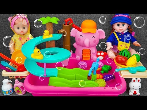 2 Hours Satisfying With Unboxing Pink Elephant Swimming Pool With Fun Slide Playset | Review Toys