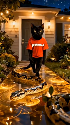 Would you walk on this? 🐍 Just wait... #EverythingAI #LuxuryHome #US #InteriorDesign #Snake #cat