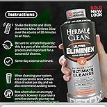 Herbal Clean Same Day Ultra Eliminex Detox Cleanse Drink* (32 fl oz) - Straw-Mango Flavor Full Body Cleanse Detox Drink with Milk Thistle Seed* for high Toxin*, Vitamin B12 for Men & Women