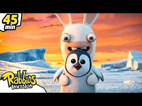 Rabbid Dad Adopts a Baby Penguin 🐧 Fathers Day 🐰 Rabbids Invasion | Full Episodes | Kids Cartoons