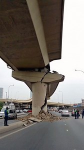 80M views · 161 reactions | The bridge support collapsed after the earthquake, but it was just the outer concrete. Inside, the steel core held firm—structure shaken, but not destroyed #crash #crashed #damage #car #dtp #news #earthquake #bridge #cars #collapse #ai #video | The.worldai | Facebook