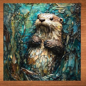 Otter Outdoorsman Decor Ceramic Art Tile Wall Art for Man Cave Gift for Hunter Husband Nature Lover Big Game - Etsy