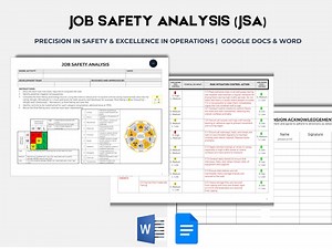 Job Safety Analysis (JSA) Template | Safety Workplace | Risk Management Tool | Included Sample - Etsy