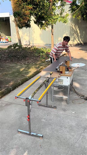 Shop pro secret: A good roller stand is a game-changer. This one is stainless steel, has dual-bearing rollers, and folds flat. It's the ultimate solo support for big cuts. A must-have for efficiency. #diytools #heavyduty#homelmprovement #woodworking #hardwaretools