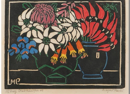 Margaret Preston Australian Flowers Print - Modernist Floral Art, Bold Australian Native Plants, Waratah and Flannel Flowers Art - Etsy