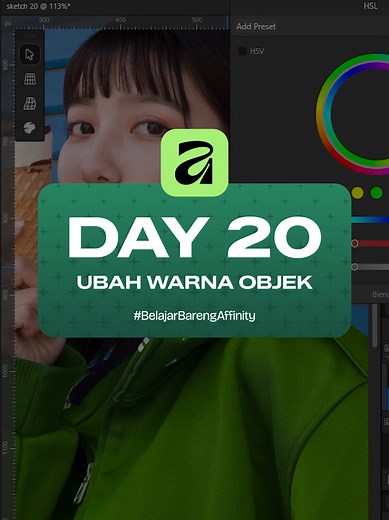 Cara Mengubah Warna Jaket di Affinity Photo (Ganti Biru ke Kuning)