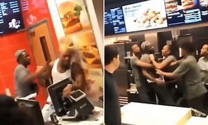 GRAPHIC: McDonald's staff beat up man that came behind counter