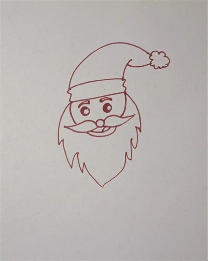 How to draw cute Santa Claus face drawing step by step tutorial for beginners #trending #drawing