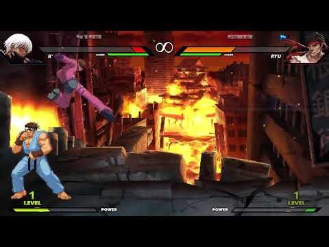 K' vs Ryu Match in CAPCOM VS SNK Evolution REV 2 Gameplay