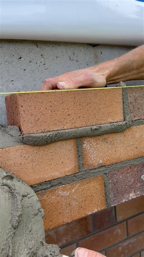Brick laid to a level string line #bricklaying #asmr #tradie #satisfying | Bricks Trick