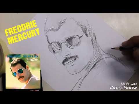 How to draw potrait FREDDIE MERCURY step by step