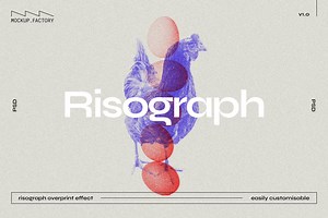 Risograph | Overprint Effect, an Object Graphic by Mockup.Factory