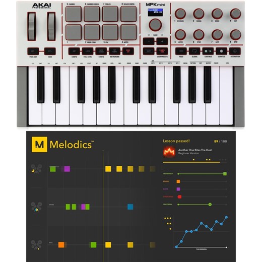 Akai Professional MPK Mini IV MIDI Keyboard Controller with Melodics Lessons - Standard (Monthly)