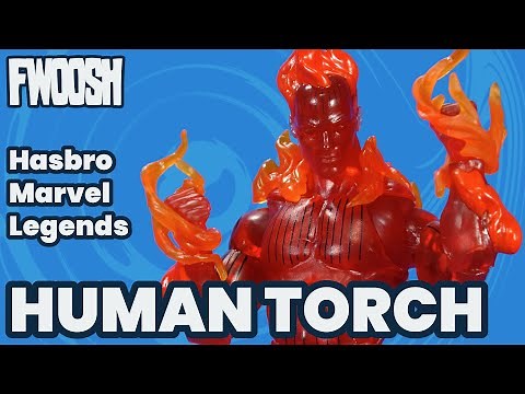 Marvel Legends Human Torch Fantastic Four Retro Johnny Storm Hasbro Action Figure Review