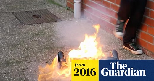 Hoverboard explodes during a test drive
