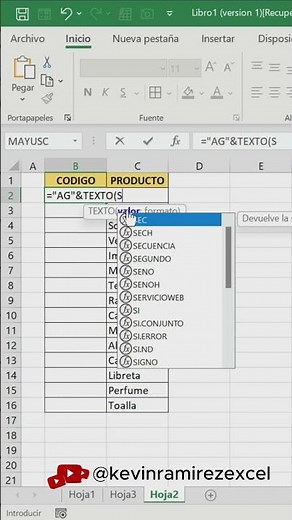 Genera Códigos Automáticos en Excel Fácil y Rápido 🔢⚡#excel #shorts