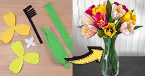 Mother's Day No-Sew DIY Fabric Felt Tulips Tutorial