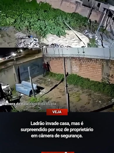 Um ladrão passou por um momento inesperado ao invadir uma residência após pular o portão, acreditando que conseguiria realizar o furto sem ser notado. A ação, no entanto, foi interrompida de forma inusitada: ao entrar na propriedade, o suspeito foi surpreendido por uma voz que saía da câmera de segurança instalada no local. O sistema de monitoramento com áudio permitiu que o proprietário, mesmo à distância, acompanhasse a movimentação em tempo real. . Ao perceber que estava sendo observado e rep