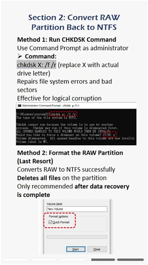 How to recover RAW partition to NTFS without losing data. #partition #ntfs