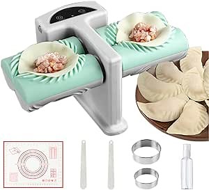 Automatic Electric Dumpling-Maker Machine - 7-in-1 Dumpling Maker Kit, Household Double Head Dumpling Maker Press, 2-Size Dumpling Mold Machine, Easy Tools for Making Dumpling at Home