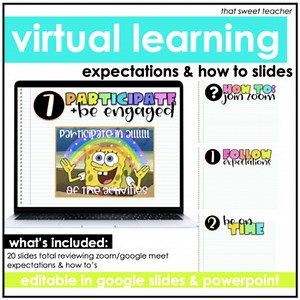 Virtual Learning Expectations & How To's | Google Slides & PPT | Editable