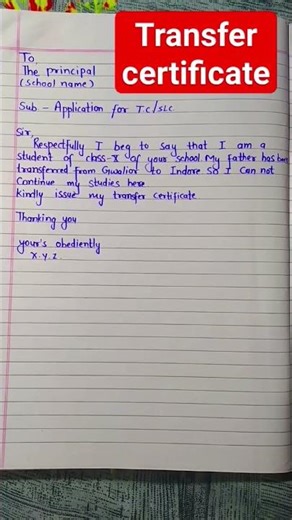 Transfer Certificate Application / School Leaving Certificate Application #english #grammar