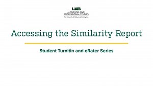 Accessing the Similarity Report