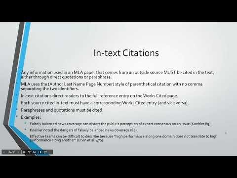 MSU Writing Center: MLA Formatting Presentation