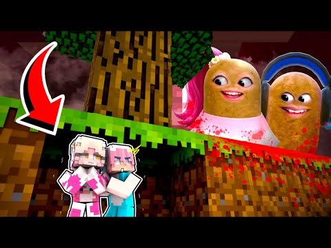 MOMON & ATUN BECOME SMALL AND HIDE FROM THE POTATO ANOMALY ATUN & MOMON in MINECRAFT @BANGJBLOX