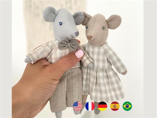 Mouse Sewing Pattern – Small Linen Mouse Pattern, Mini Mouse Sewing Pattern, PDF Sewing Pattern Fabric Mouse - Etsy