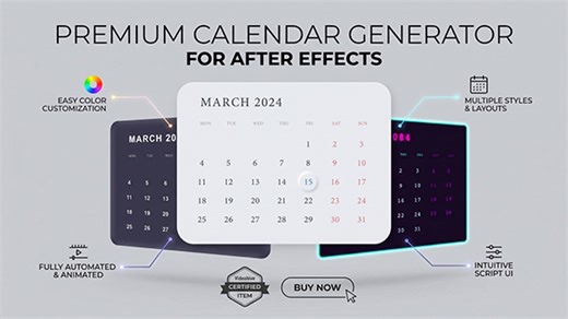 Animated Modern Calendar Toolkit 3-in-1 Script Bundle