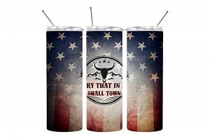 Try That in A Small Town - Country Music Tumbler Cup - 20 oz Stainless Steel Skinny Tumbler with Lid and Straw - Insulated Mug (Version 5)