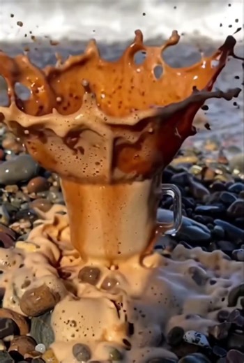 Coffee exploding inside the cup