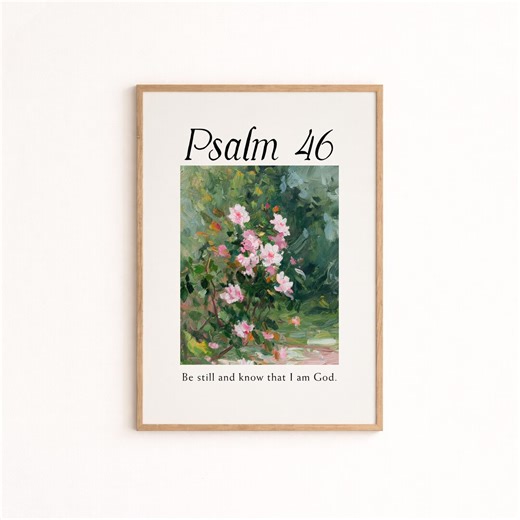 Psalm 46 Printable, Floral Christian Wall Art, Summer Garden Bible Verse Poster, Cottagecore Wall Art, Printable Scripture Art Download - Etsy