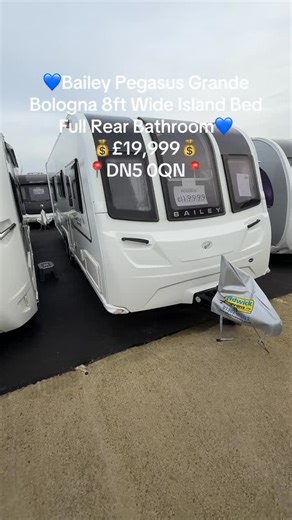 Adwick Caravans on Instagram: "💙 Bailey Pegasus Grande Bologna ↔️ 8ft Wide 🛞 Twin Axle 🛏️ Transverse Island Bed 🚿 Full Rear Bathroom 🚚 READY FOR IMMEDIATE DELIVERY 💷 £19,999 ✨ Key Features: ↔️ 8ft Wide – extra interior space 🛋️ Front L-Shaped Seating Converts To Double Bed 🍽️ Kitchen Area With Fitted Microwave 🛏️ Transverse Island Bed 🚿 Rear Bathroom With Separate Shower 🔥 Truma Heating System With iNet 🧱 Alu-Tech Body Shell 🛞 AL-KO ATC Towing System 🍖 External BBQ Point 🔌 Externa