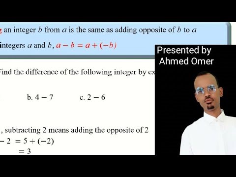 Maths Grade 7 Unit Two Integers: Subtracting of Integers 