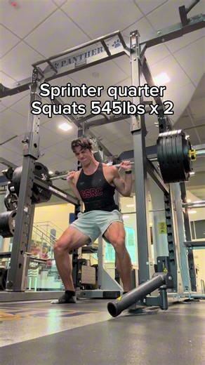 Sprinter quarter squats 545lbs x 2 gymshark 10% off code PLANETARY10 Training programs link in bio (Patreon) #fyp #shorts #fitness #gym #athlete