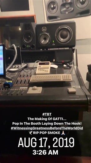 Pop smoke laying down the GATTI Hook August 17TH 2019 💫#popsmoke #gatti #hook #studiosession #llps