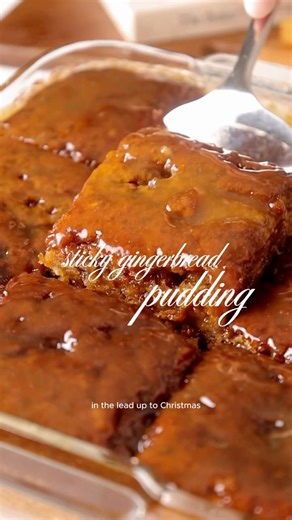 Rosie Brown on Instagram: "bakemas part 8 | sticky gingerbread pudding 🧸 egg free and dairy free! It’s gooey and sticky, sweet with a hint of festive spice in every single bite. Covered in a thick sticky ginger sauce that seeps into each pocket, served warm its cosy and indulgent, and I think you’re going to love this one. This recipe is part of my subscription content and can be accessed with a subscription to either here or on my website. Please see the link in my bio or comment ‘recipe’ and 