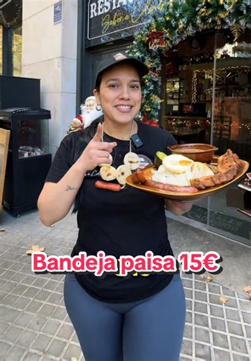 Bandeja paisa 🇨🇴15€ Todos los días 😱 Después de 5 pm 📍C fluvia 97 #colombianosenbarcelona #colombianos #bandejapaisa