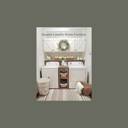 Amazon laundry room favorites! Comment LINK and I’ll send you links to all of these. Or everything is linked in my bio. I love the glass dispenser. It works great for powdered detergent! Plus I love the way it looks! The peel and stick hooks are some of my favorite things on Amazon! They are sooo easy to install and they are perfect for hanging mops and brooms! And lastly, the laundry basket. I got the basket just recently! My dog chewed a hole in my other one 🥴 ….. So I found this one on Amazo